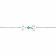 fico gioielli - Bracciale Bimbo e Bimba con Quadrifoglio in Argento 925