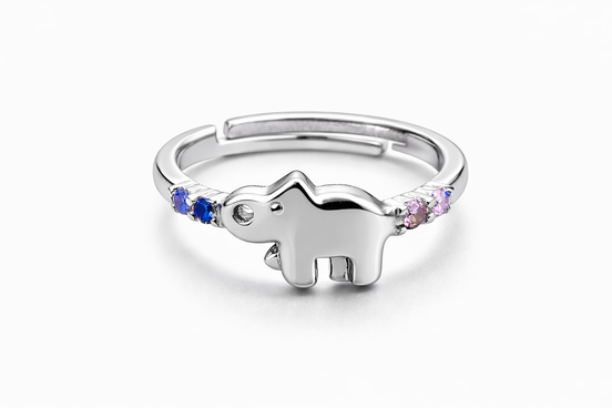 fico gioielli - Anello Elefantino Portafortuna in Argento