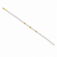 Kioto - Bracciale Donna  Con Perle E Sfere Sfaccettate In Oro Giallo 18 Kt