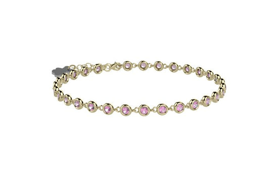 Bracciale Tennis Donna Gioielli Nanan Bijou argento dorato zirconi rosa NAN0524
