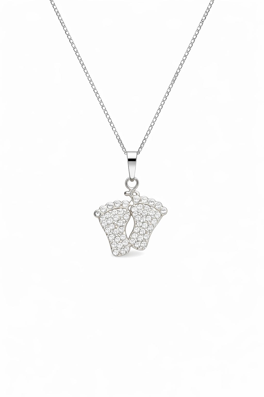 fico gioielli - Collana Piedini in Argento 925 con Zirconi