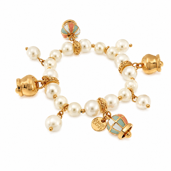 amo capri - Bracciale in Metallo con perle e campane colorate