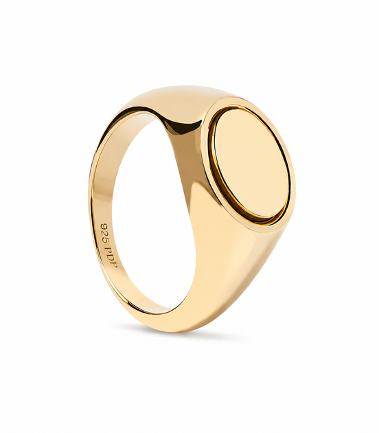 PDPAOLA - Anello  Sigillo Ovale  Gold Argento