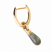 PdPaola - Orecchino a Cerchio Singolo Labradorite Jupiter argento
