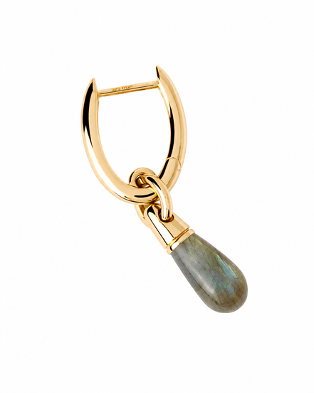 PdPaola - Orecchino a Cerchio Singolo Labradorite Jupiter argento