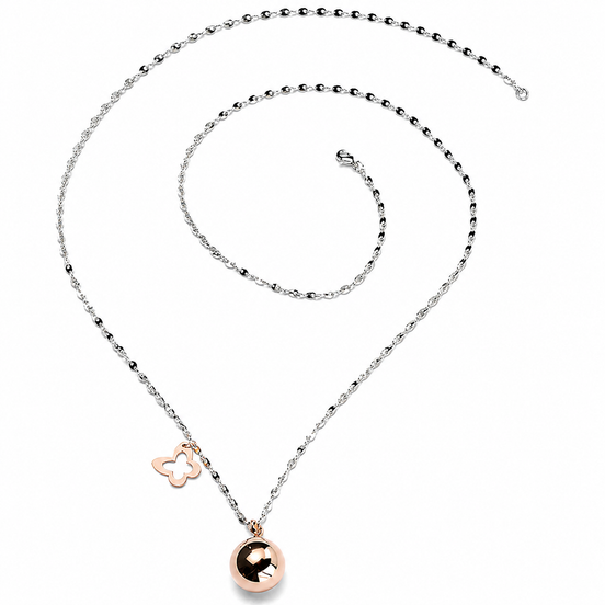 Sovrani - collana chiama angeli ottone con farfalla