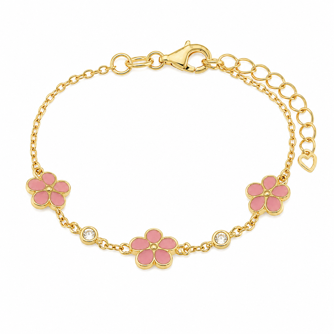 BYSIMON - Bracciale in Argento 925 fiori rosa