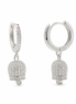 BYSIMON - Orecchini in Argento 925 con campanella pendente, impreziosita da luminosi zirconi bianchi