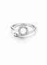 fico gioielli - Anello Lettera “O” con Zirconi in Argento