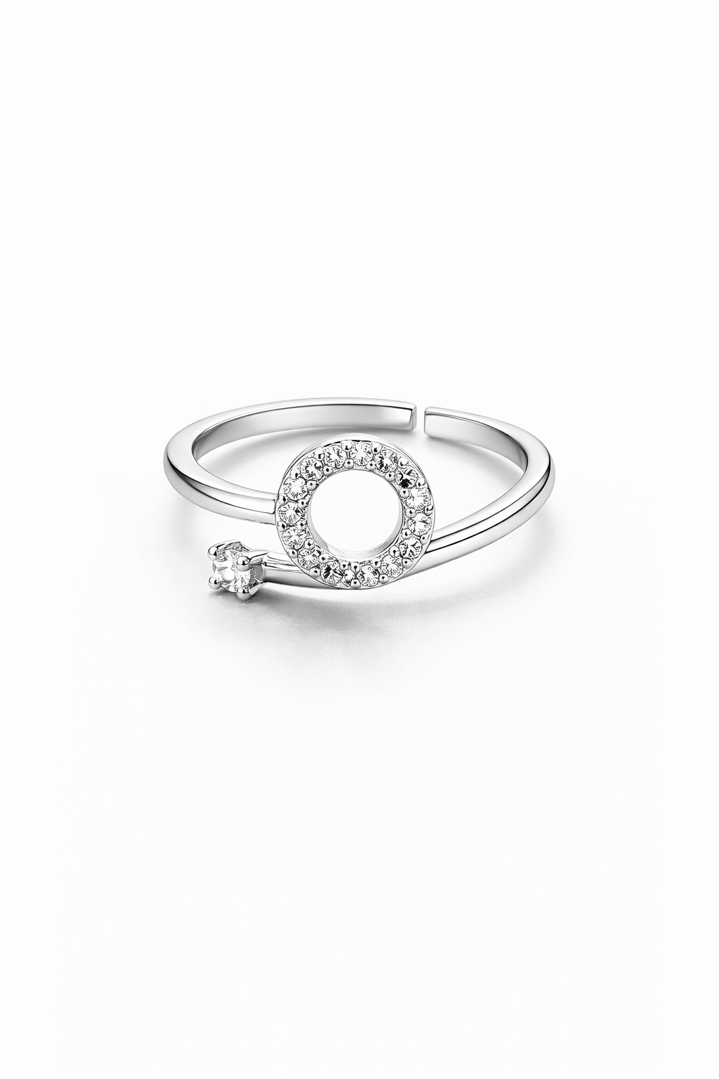 fico gioielli - Anello Lettera “O” con Zirconi in Argento