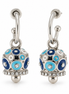 Amo Capri - Orecchini in Metallo con campanella a pois blu e azzurro e zirconi