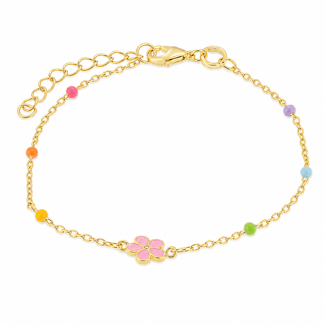 BYSIMON - Bracciale in Argento 925 con fiore rosa