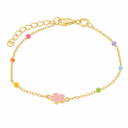 BYSIMON - Bracciale in Argento 925 con fiore rosa