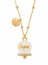 Amo Capri - Collana in Metallo con campanella grande bianca e scritta Capri impreziosito da cristalli bianchi