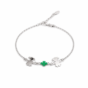 fico gioielli - Bracciale Bimba e Bimba con Quadrifoglio in Argento 925