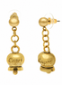Amo Capri - Orecchini in Acciaio con campanella pendente placcata oro con scritta Capri