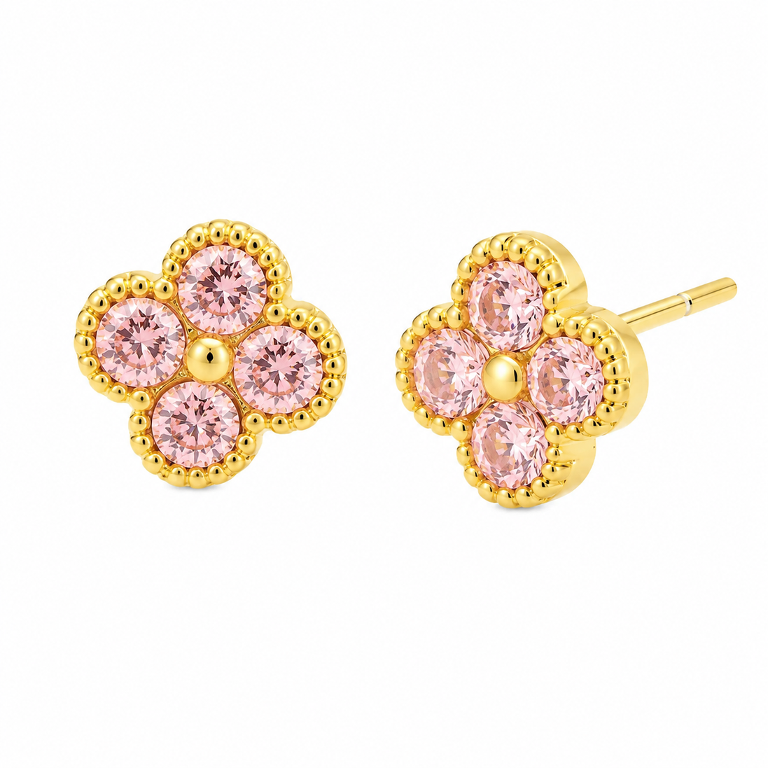 BYSIMON -  Orecchini in Argento 925 con fiore rosa