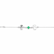 fico gioielli - Bracciale Bimba e Bimba con Quadrifoglio in Argento 925