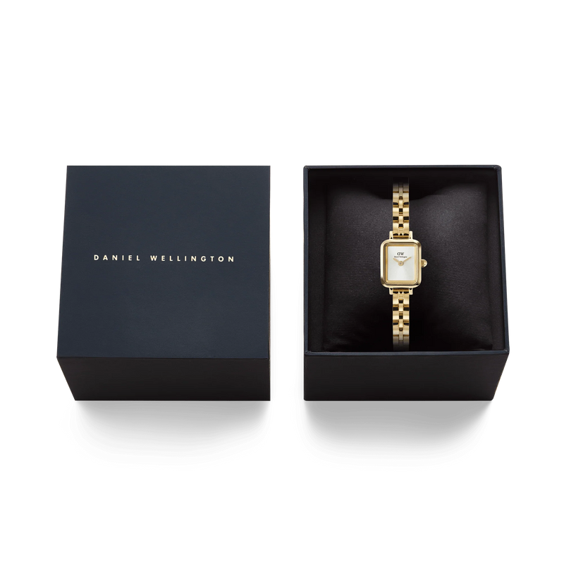 Daniel Wellington - Quadro Mini Arch 3-link White Sunray Gold
