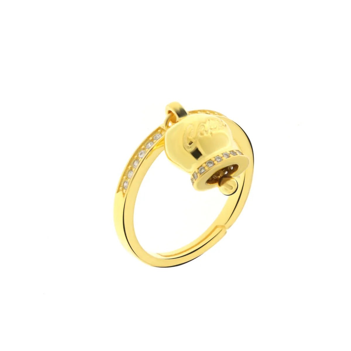 amo caapri - Anello in Argento 925 con campanella Capri e zirconi