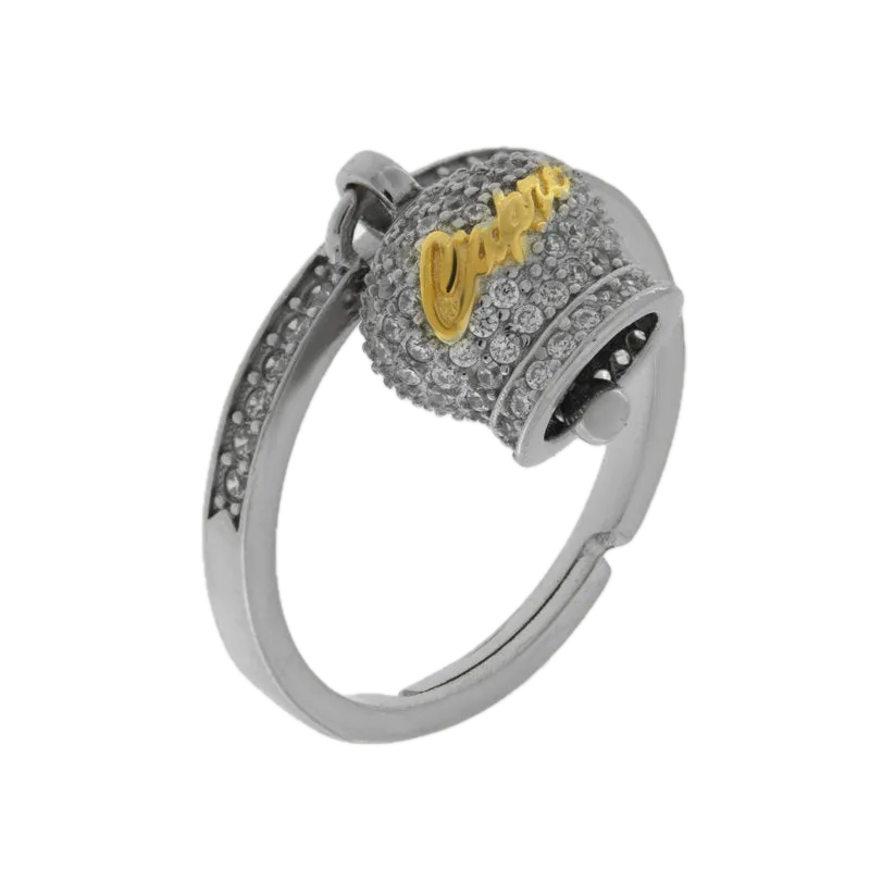 amo capri - Anello in Argento 925 campanella Capri zirconata