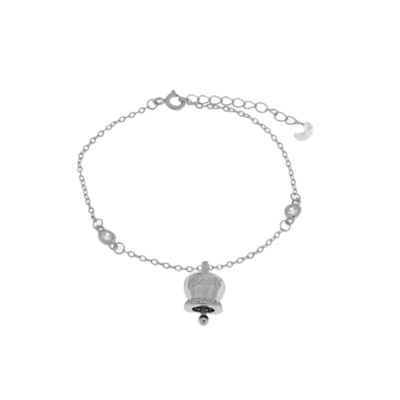 amo capri - Bracciale in Argento 925 con campanella Capri e zirconi