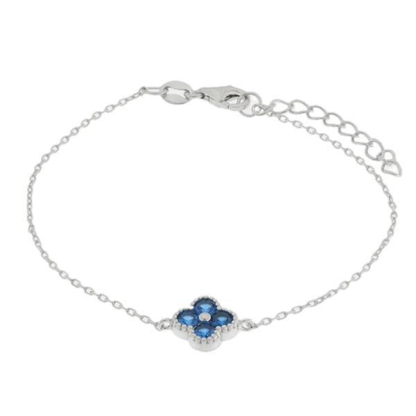 BYSIMON - Bracciale in Argento 925 con fiore blu