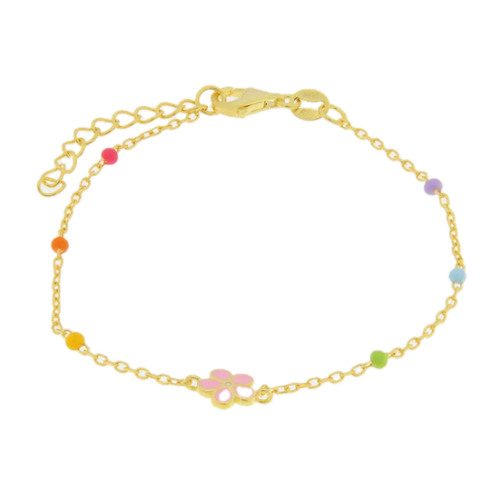 BYSIMON - Bracciale in Argento 925 con fiore rosa
