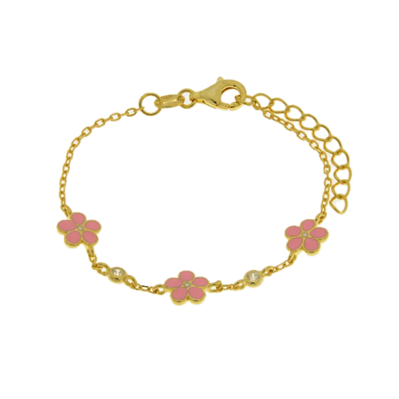 BYSIMON - Bracciale in Argento 925 fiori rosa