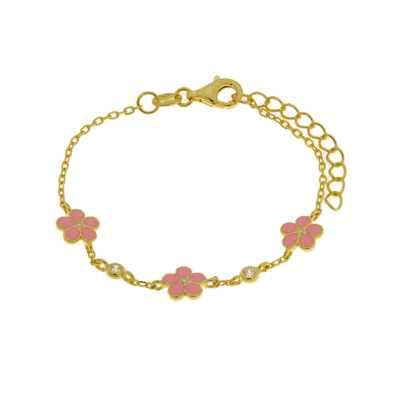 BYSIMON - Bracciale in Argento 925 fiori rosa