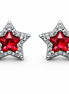 fico gioielli - Orecchini Stella con Pietra Rossa e Zirconi in Argento 925