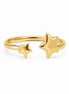 Fico Gioielli - Anello Regolabile Doppia Stella in Argento 925 Dorato