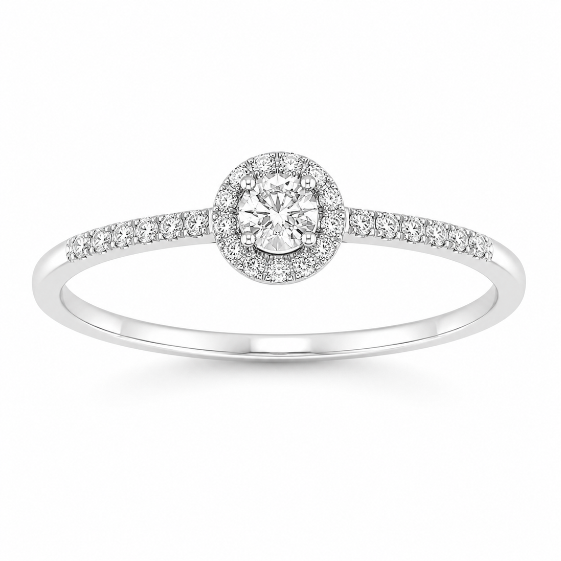 Fico Gioielli - Anello halo in Oro Bianco 18 KT con Diamanti