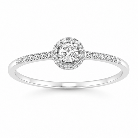 Fico Gioielli - Anello halo in Oro Bianco 18 KT con Diamanti