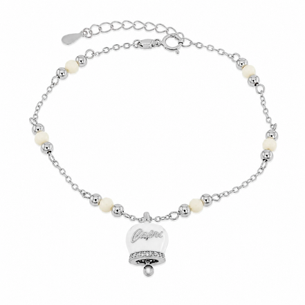 BYSIMON - Bracciale in Argento 925 con campanella bianca Capri