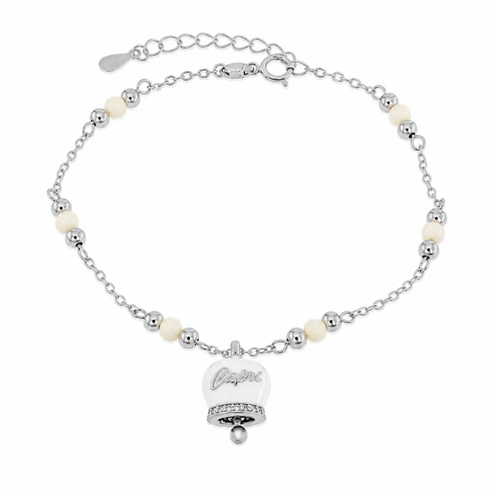 BYSIMON - Bracciale in Argento 925 con campanella bianca Capri