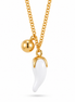 Amo Napoli - Collana in Metallo con corno bianco e sonaglio