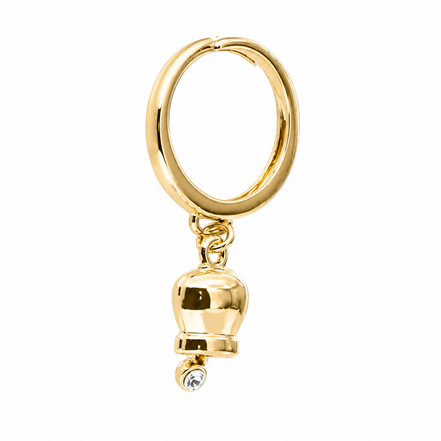 Amo capri - Anello in Metallo con campanella portafortuna pendente, impreziosita da punto luce