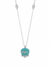 BYSIMON - Collana in Argento 925 con campanella azzurra Capri e zirconi