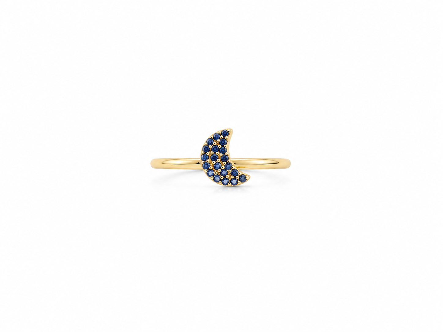 Fico Gioielli - Anello Regolabile Luna con Zirconi Blu in Argento 925