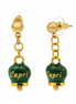 Amo Capri - Orecchini in Acciaio con campanella pendente verde placcata oro con scritta Capri