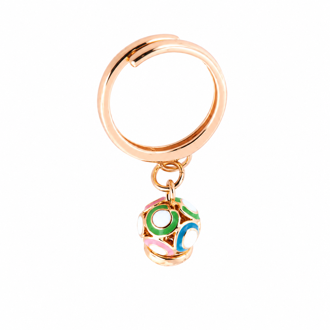 Amo Capri - Anello in Metallo con campana portafortuna impreziosita da smalti colorati