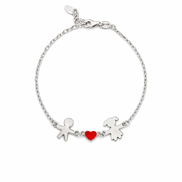 fico gioielli - Bracciale Bimbo e Bimba con Cuore in Argento 925