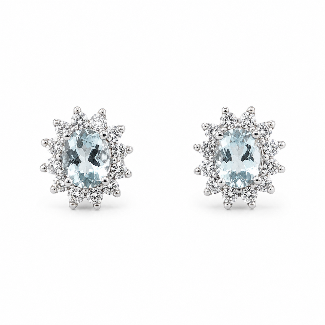 Fico Gioielli - Orecchini Eleganza Acquamarina e Diamanti in Oro Bianco 18 KT