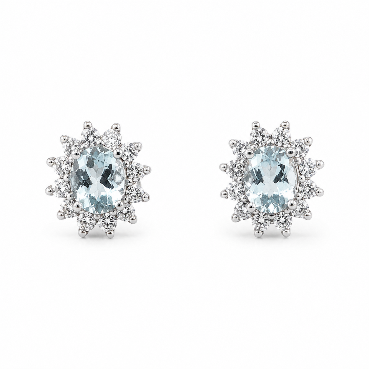 Fico Gioielli - Orecchini Eleganza Acquamarina e Diamanti in Oro Bianco 18 KT