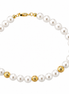Kioto - Bracciale Donna  Con Perle E Sfere Sfaccettate In Oro Giallo 18 Kt