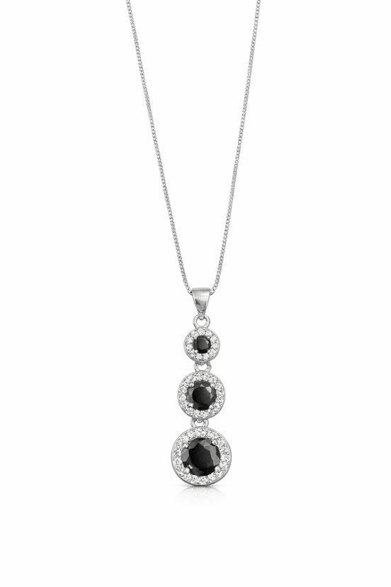 fico gioielli - Collana Eleganza Notte con Triplo Pendente
