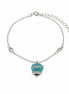 BYSIMON - Bracciale in Argento 925 con campanella Capri azzurra e zirconi