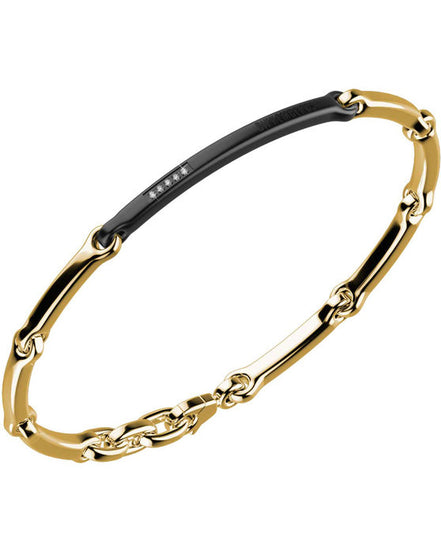 Bracciale uomo Bikkembergs in acciaio piastra brunita gold HAB01GB