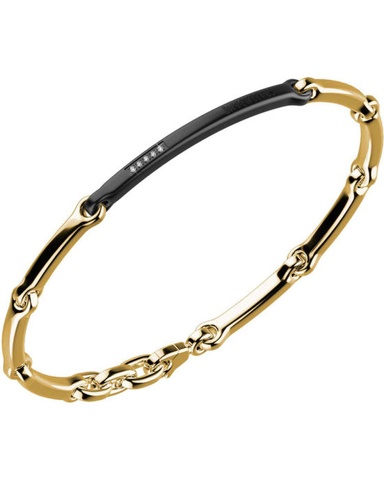Bracciale uomo Bikkembergs in acciaio piastra brunita gold HAB01GB